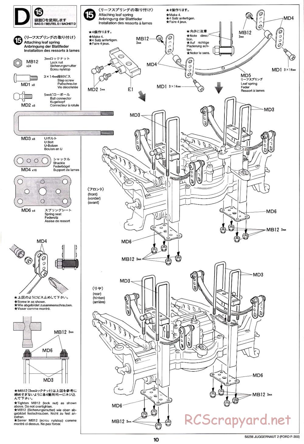 Tamiya - Juggernaut 2 Chassis - Manual - Page 10