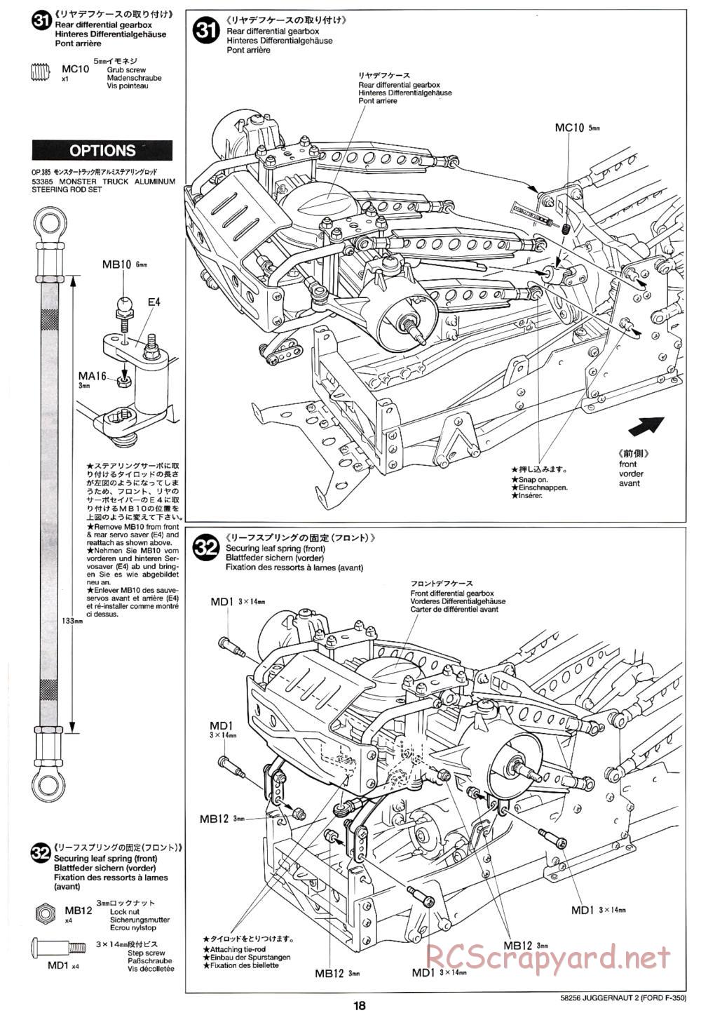 Tamiya - Juggernaut 2 Chassis - Manual - Page 18