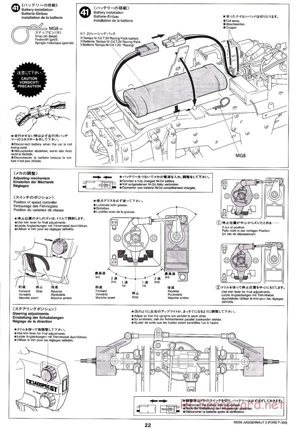 Tamiya - Juggernaut 2 Chassis - Manual - Page 22