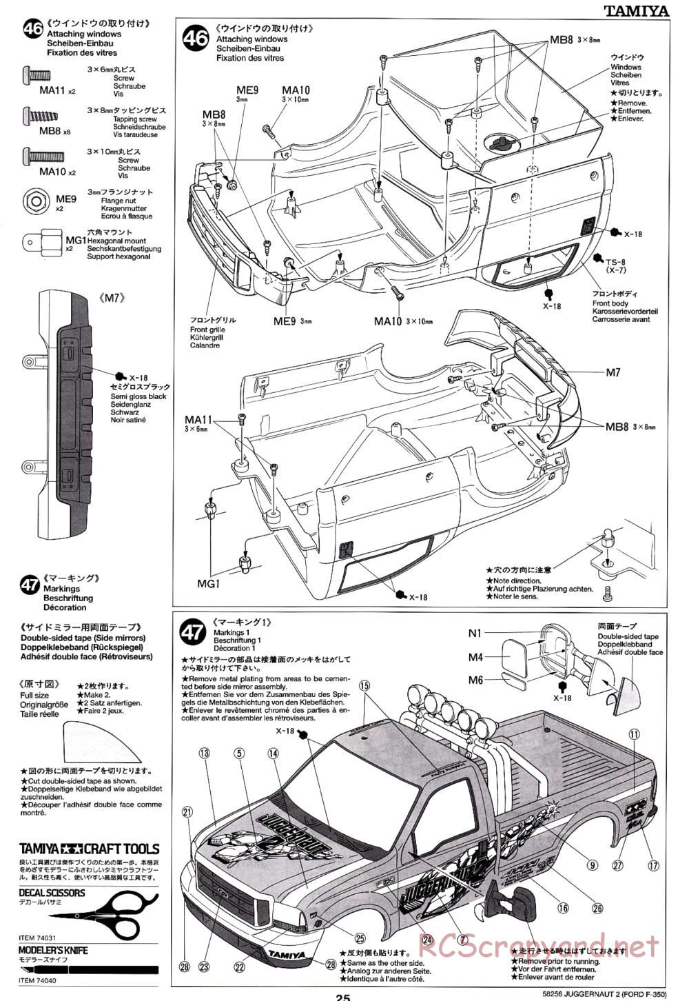 Tamiya - Juggernaut 2 Chassis - Manual - Page 25