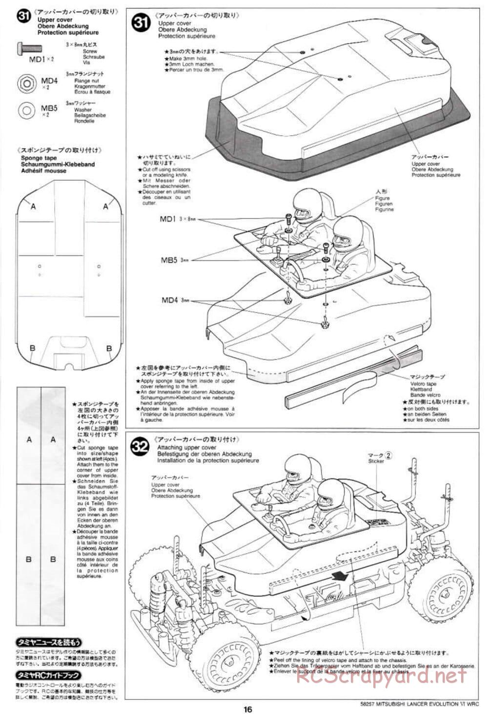 Tamiya - Mitsubishi Lancer Evolution VI WRC - TB-01 Chassis - Manual - Page 16