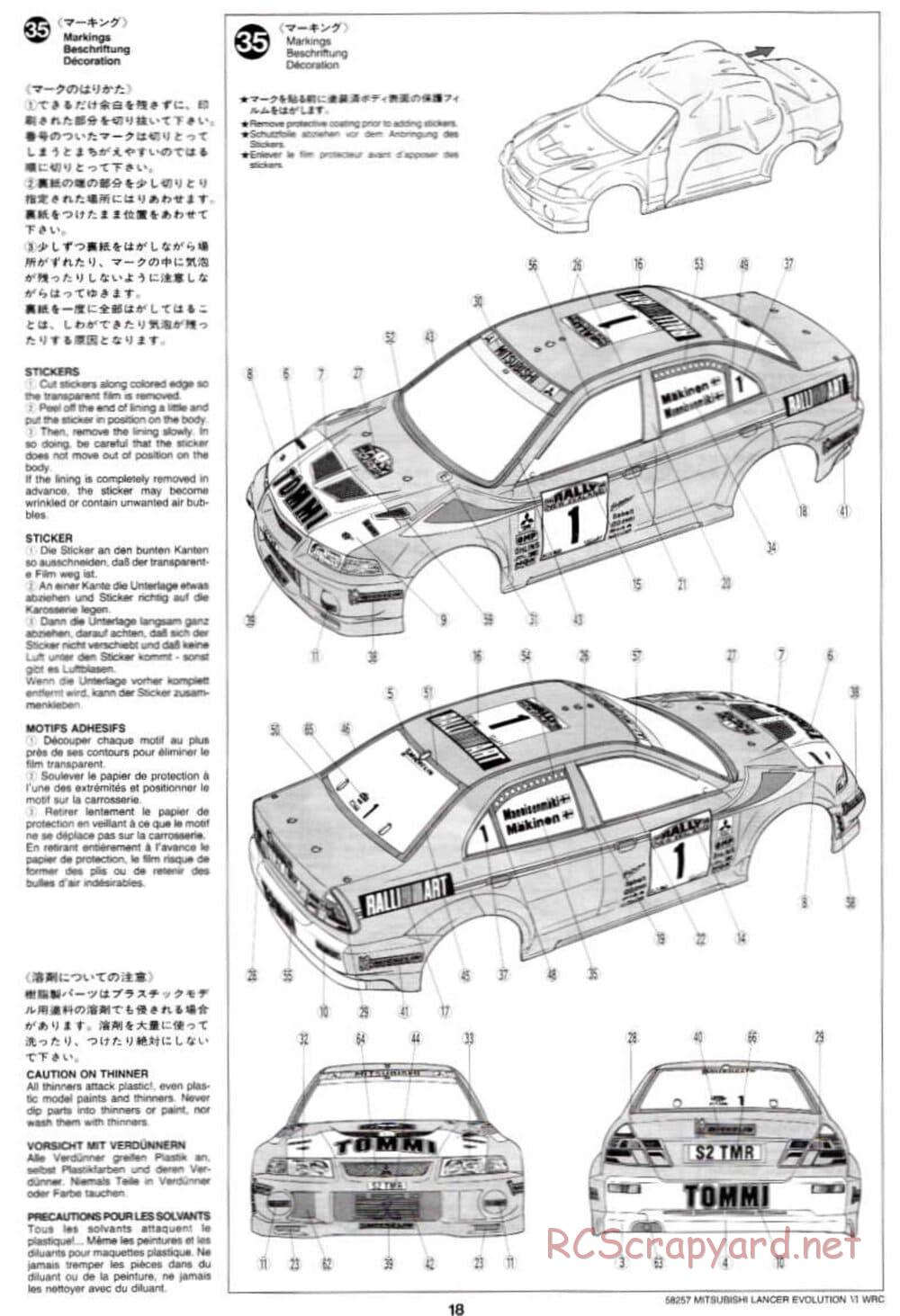 Tamiya - Mitsubishi Lancer Evolution VI WRC - TB-01 Chassis - Manual - Page 18