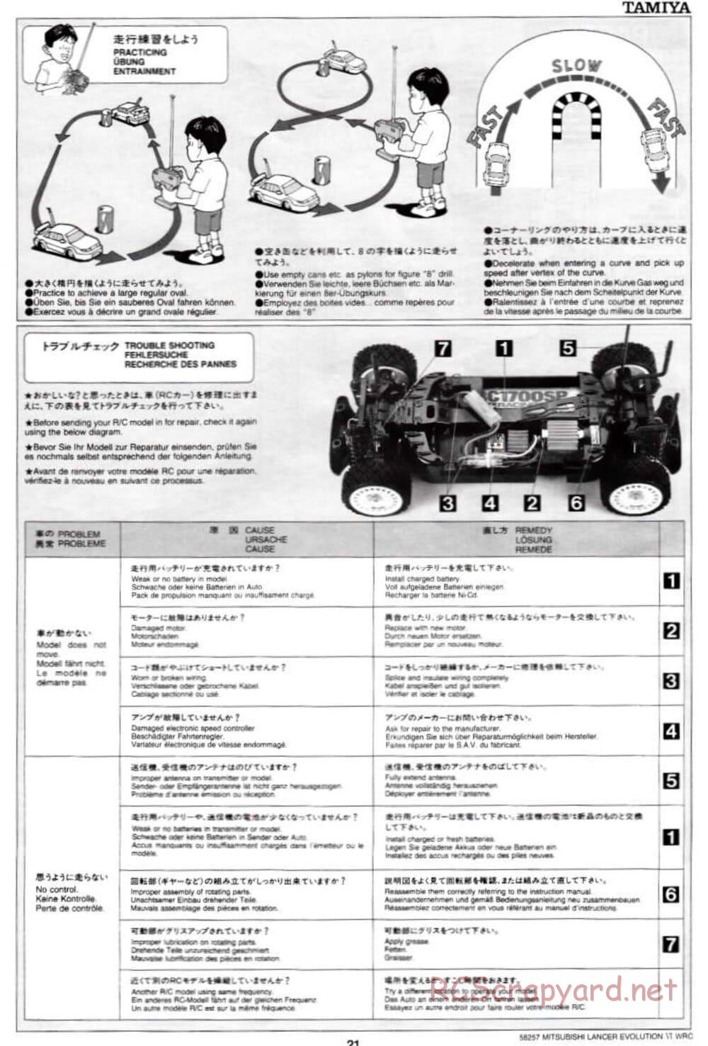 Tamiya - Mitsubishi Lancer Evolution VI WRC - TB-01 Chassis - Manual - Page 21