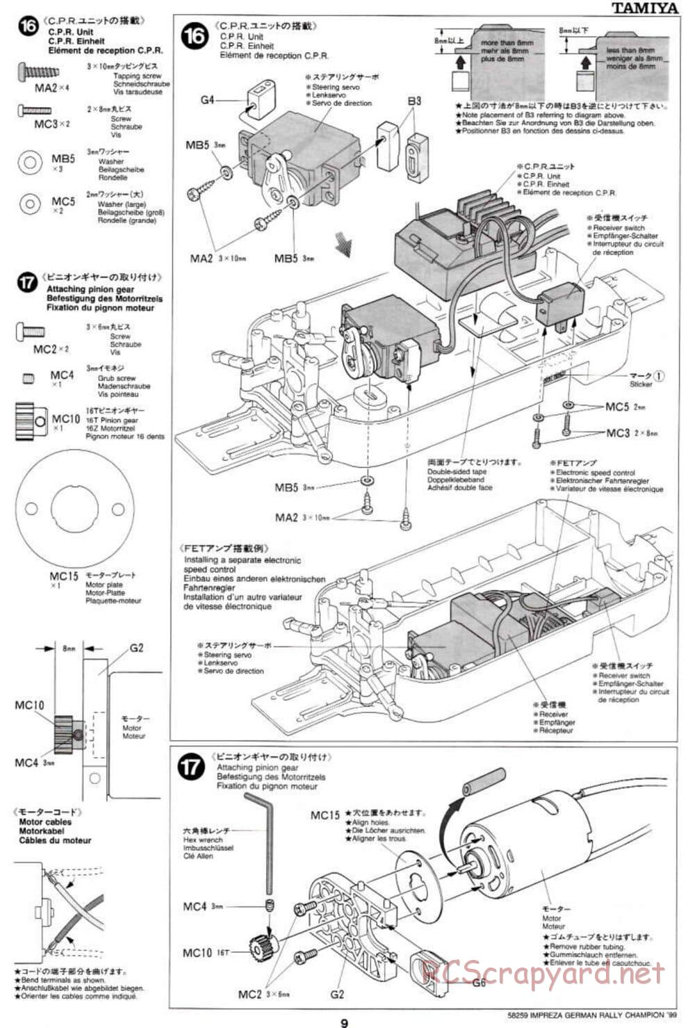 Tamiya - Subaru Impreza German Rally Champion 99 - TB-01 Chassis - Manual - Page 9