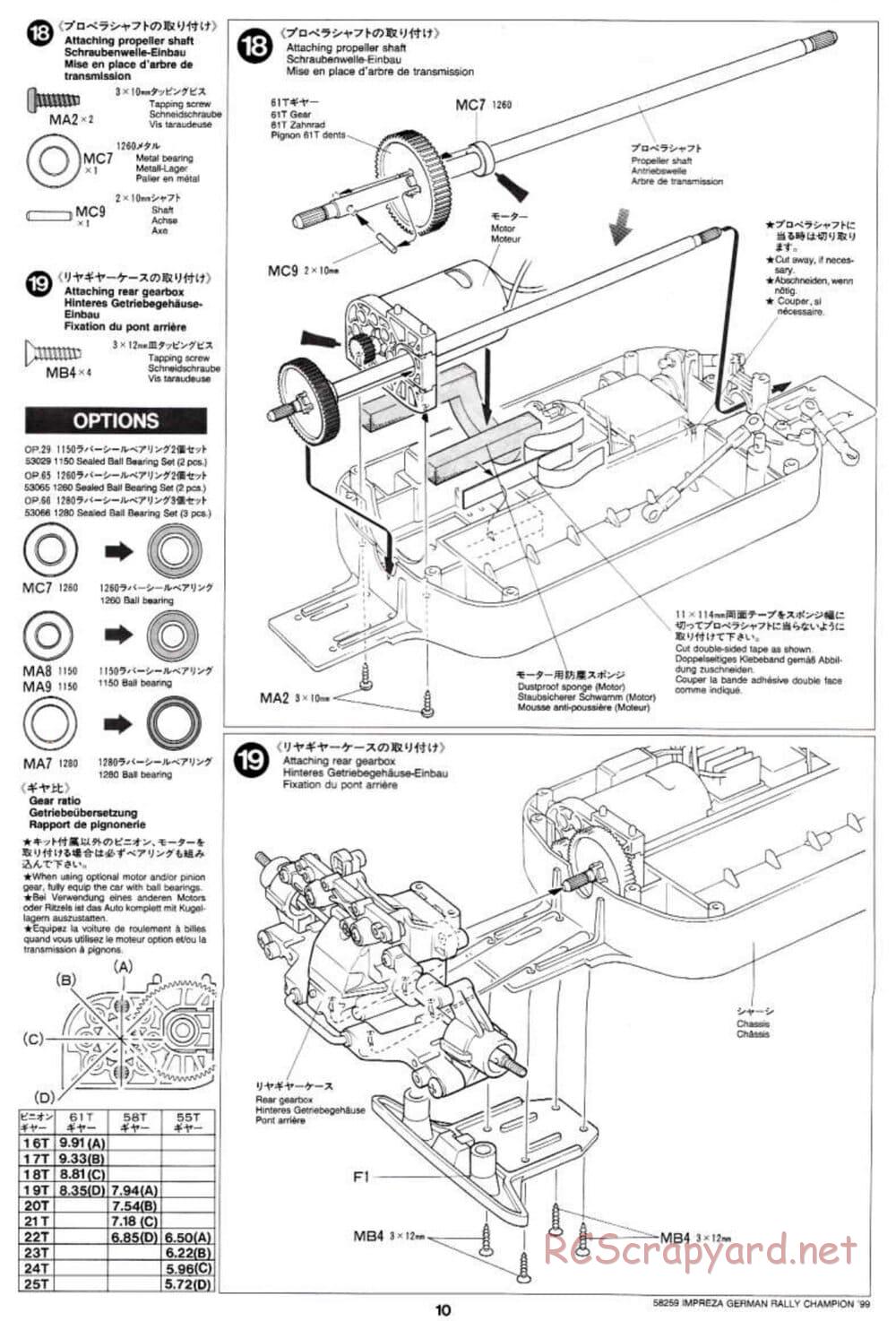 Tamiya - Subaru Impreza German Rally Champion 99 - TB-01 Chassis - Manual - Page 10