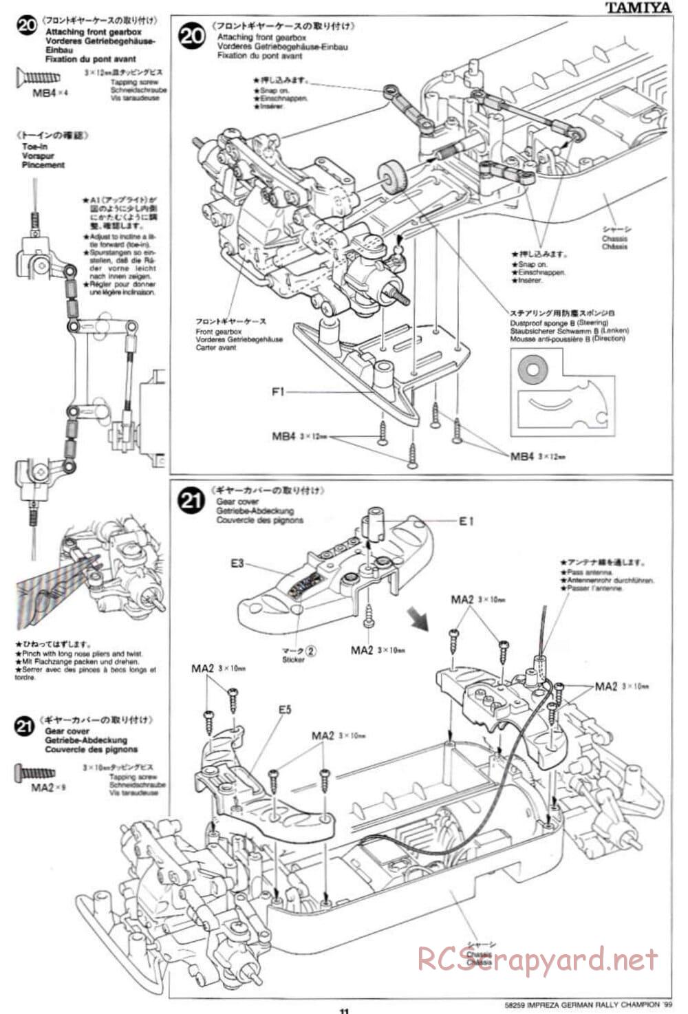Tamiya - Subaru Impreza German Rally Champion 99 - TB-01 Chassis - Manual - Page 11