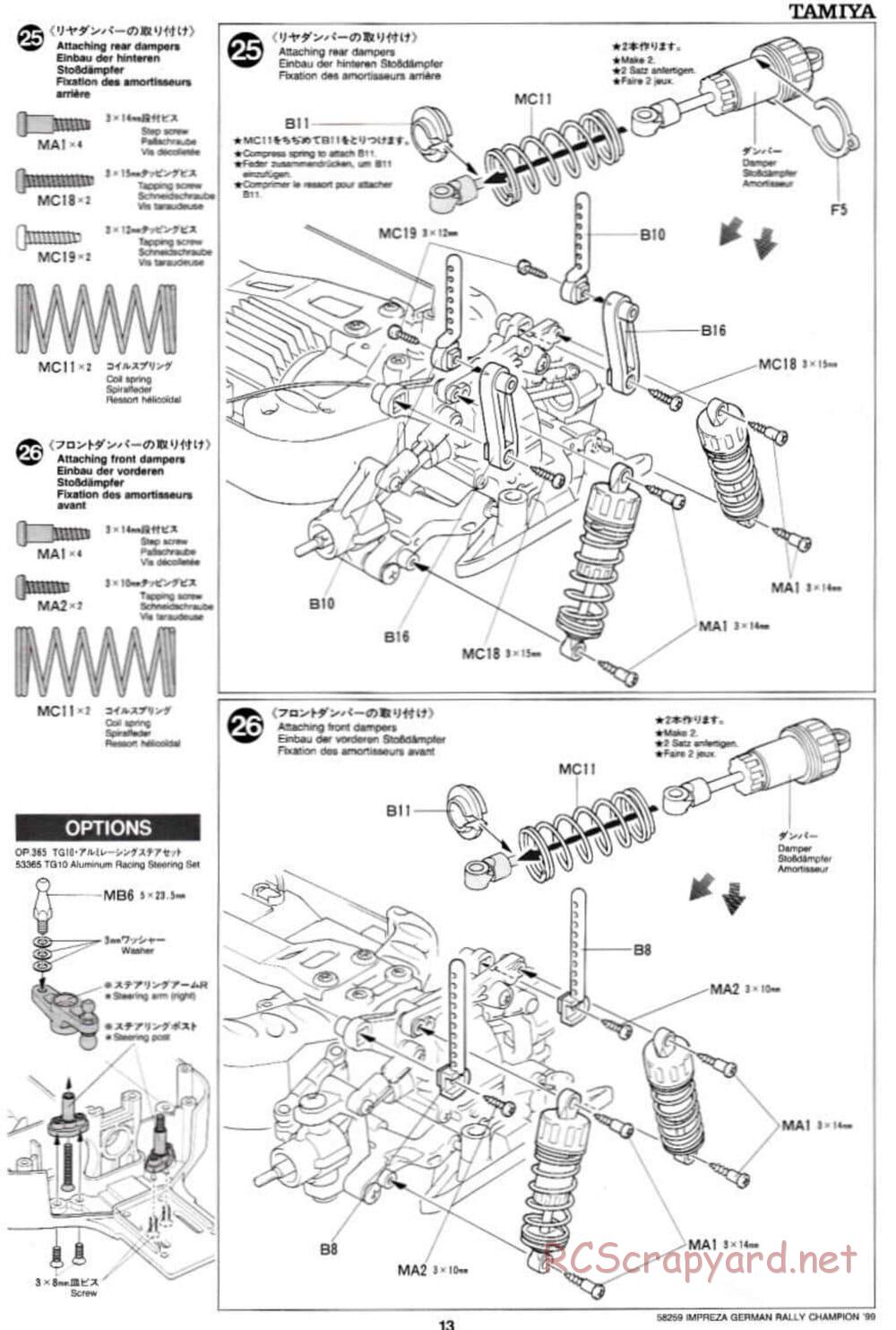 Tamiya - Subaru Impreza German Rally Champion 99 - TB-01 Chassis - Manual - Page 13