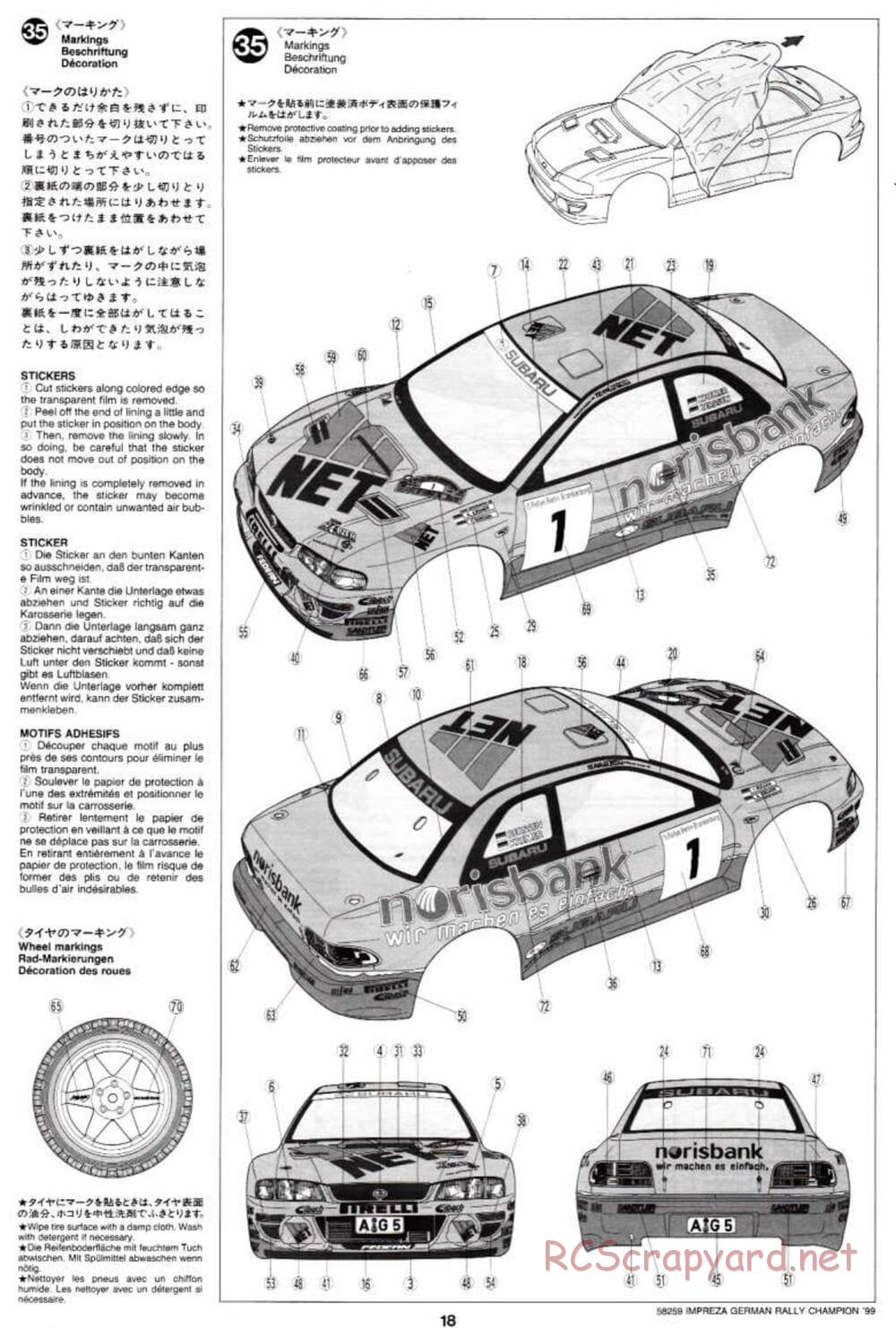 Tamiya - Subaru Impreza German Rally Champion 99 - TB-01 Chassis - Manual - Page 18