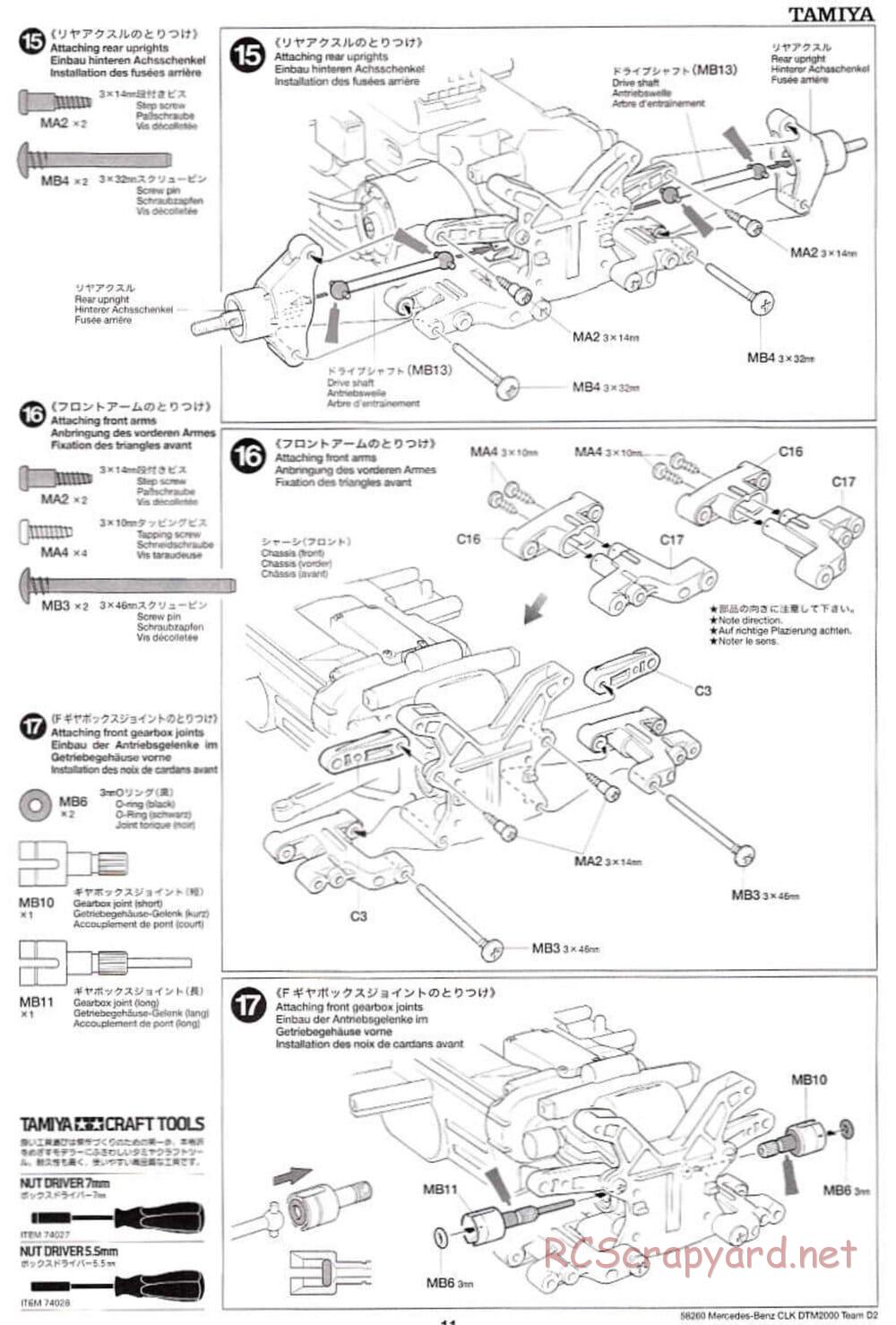 Tamiya - Mercedes Benz CLK DTM 2000 Team D2 - TL-01 Chassis - Manual - Page 11