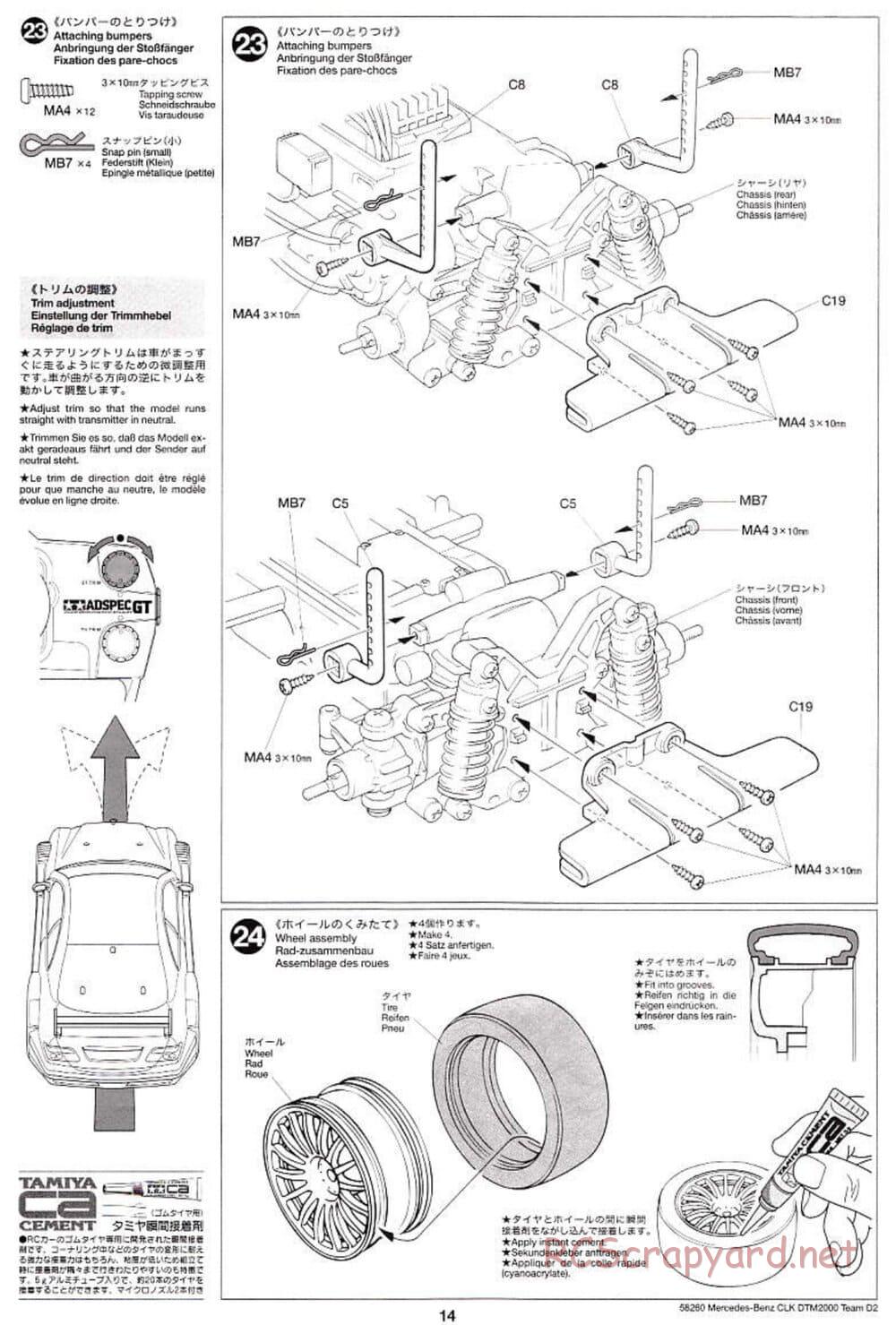 Tamiya - Mercedes Benz CLK DTM 2000 Team D2 - TL-01 Chassis - Manual - Page 14