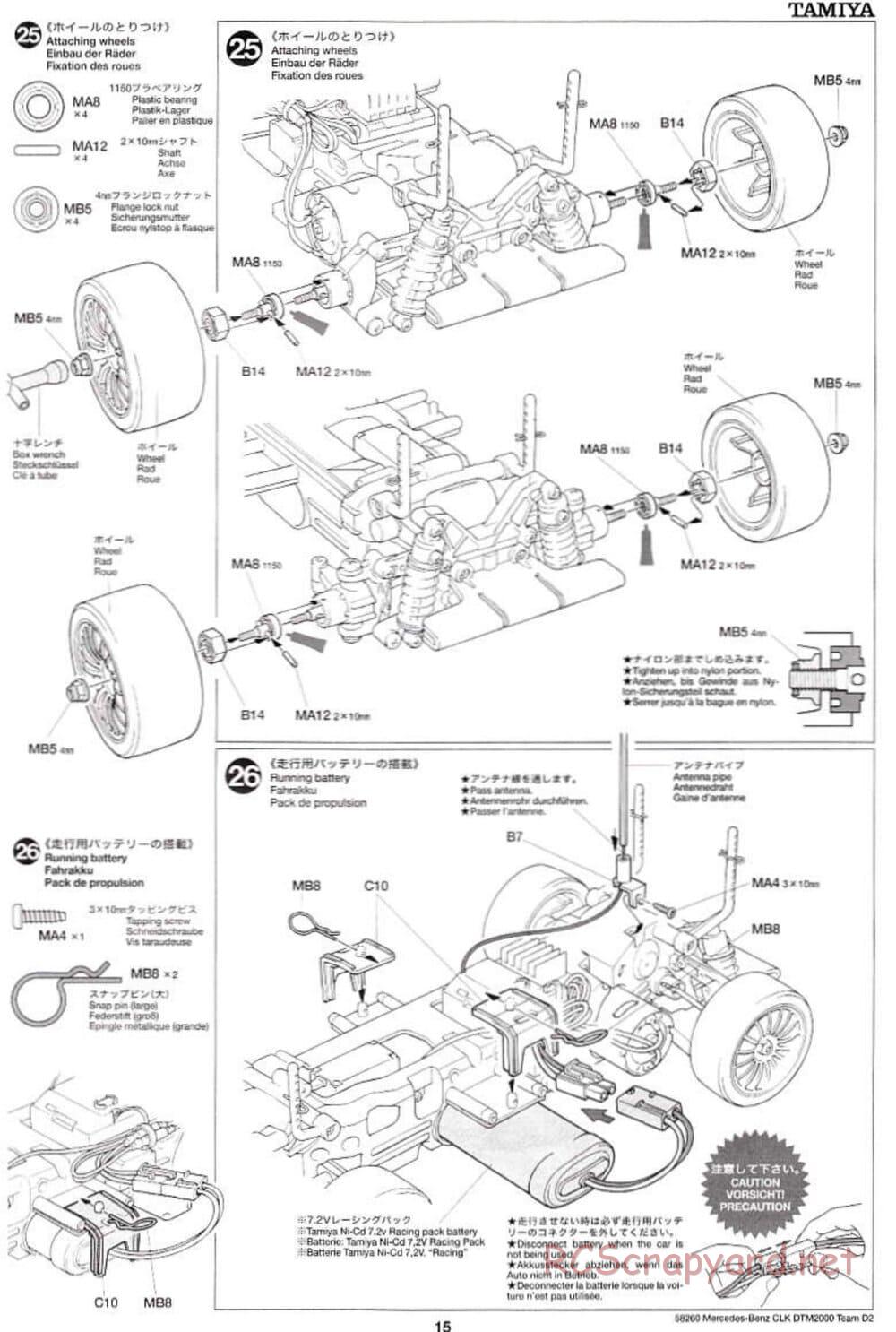 Tamiya - Mercedes Benz CLK DTM 2000 Team D2 - TL-01 Chassis - Manual - Page 15