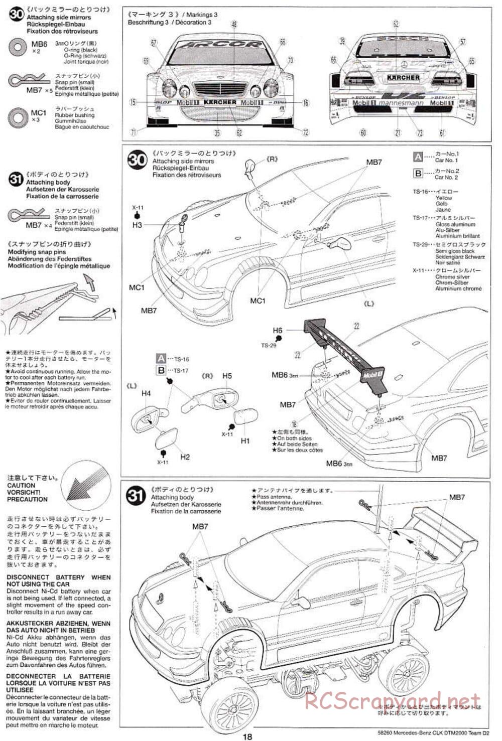 Tamiya - Mercedes Benz CLK DTM 2000 Team D2 - TL-01 Chassis - Manual - Page 18