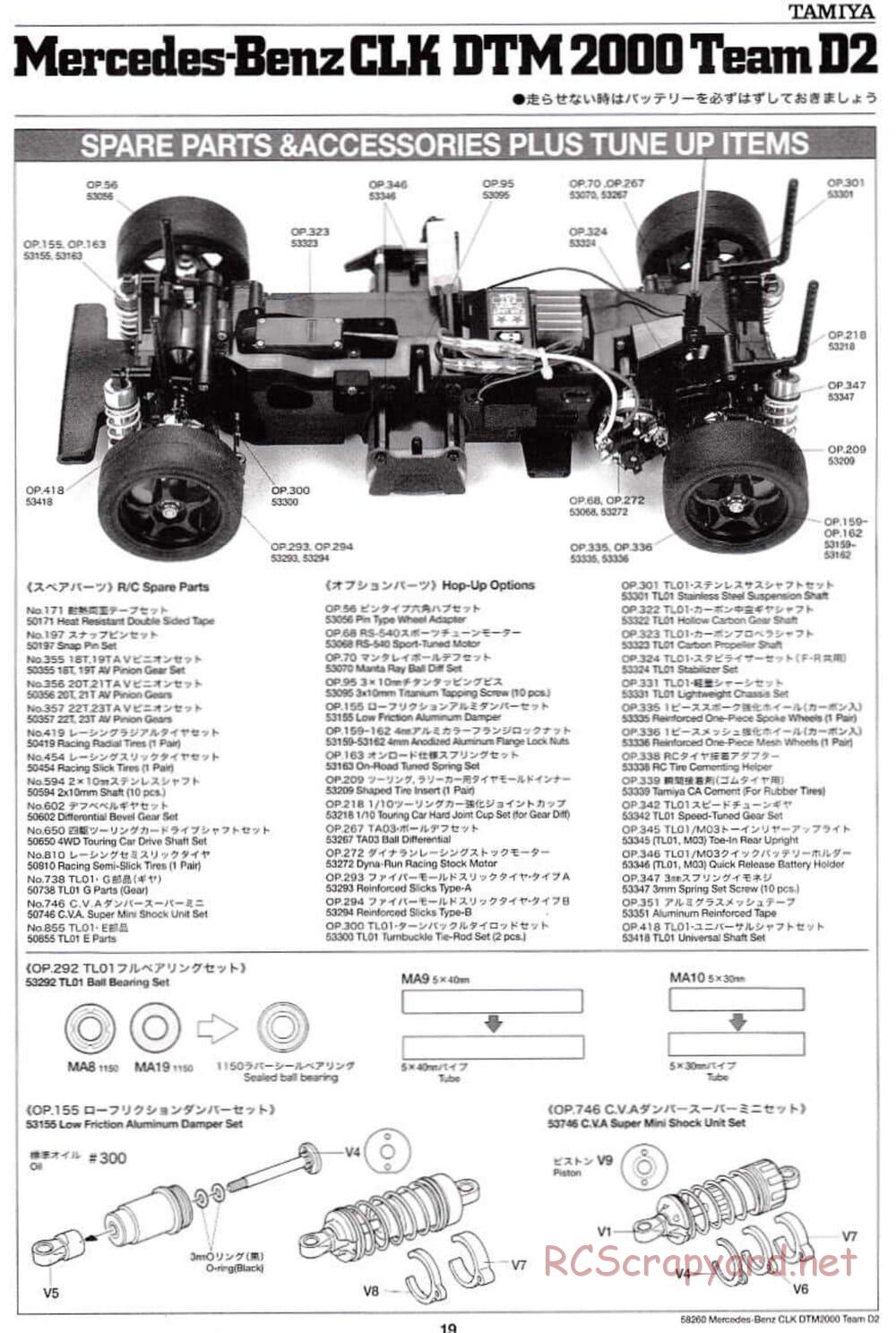 Tamiya - Mercedes Benz CLK DTM 2000 Team D2 - TL-01 Chassis - Manual - Page 19