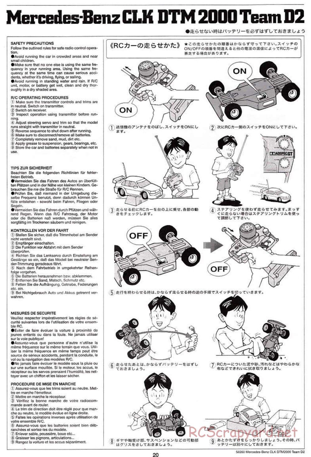 Tamiya - Mercedes Benz CLK DTM 2000 Team D2 - TL-01 Chassis - Manual - Page 20