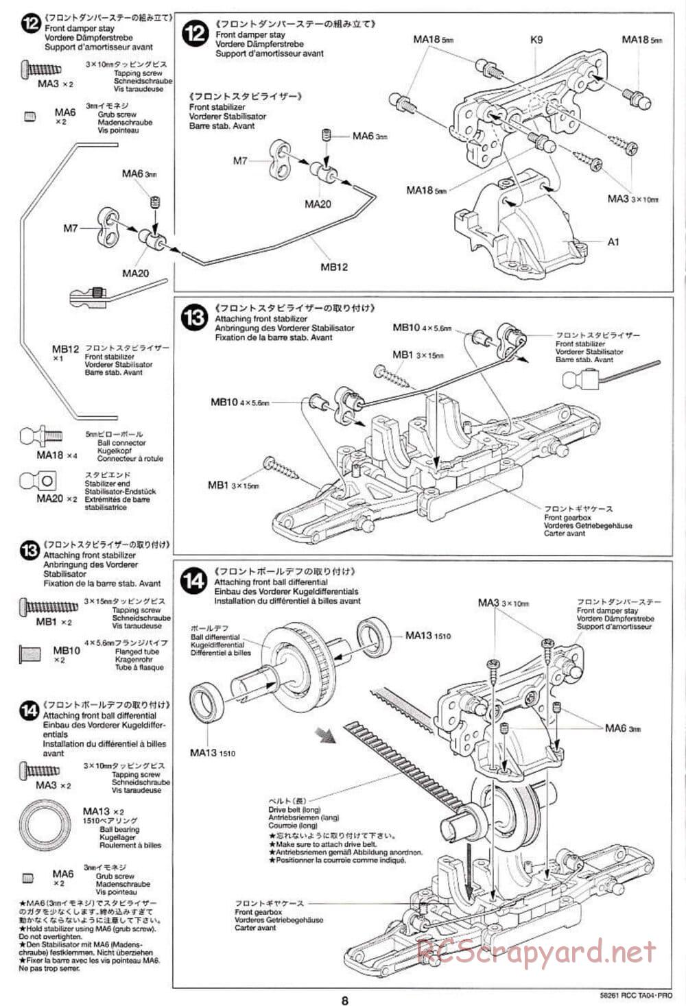 Tamiya - TA-04 Pro Chassis - Manual - Page 8