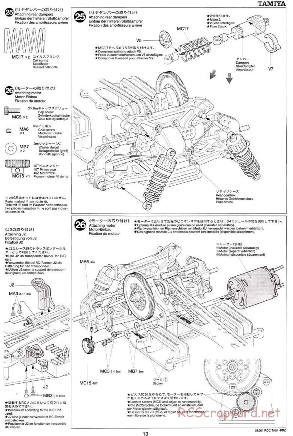 Tamiya - TA-04 Pro Chassis - Manual - Page 13
