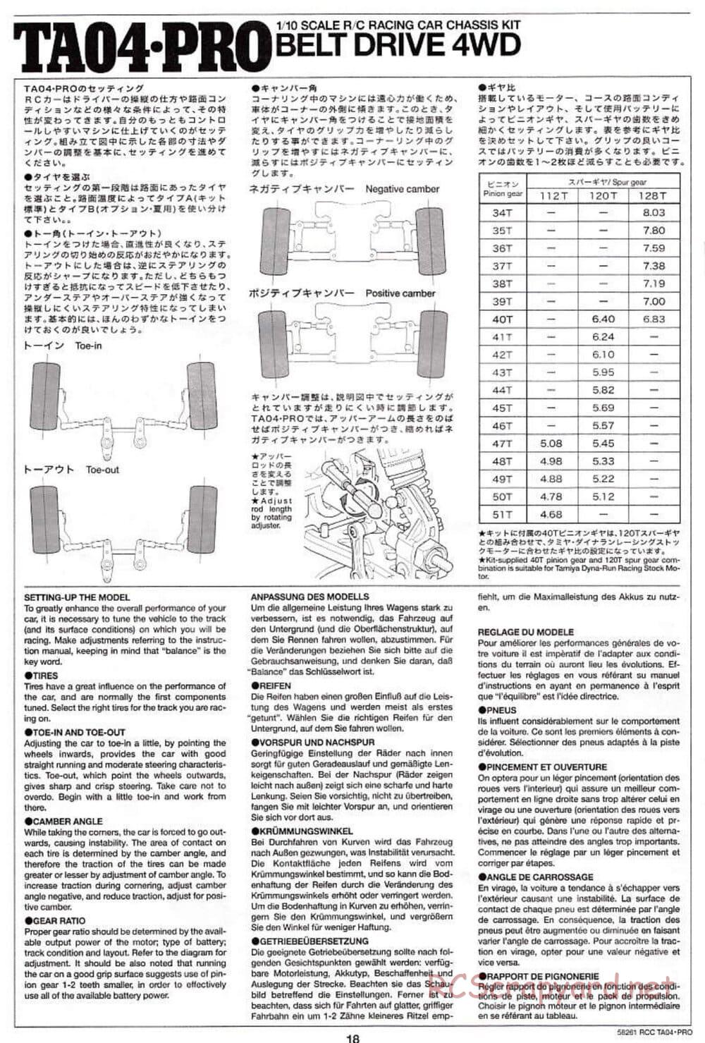 Tamiya - TA-04 Pro Chassis - Manual - Page 18