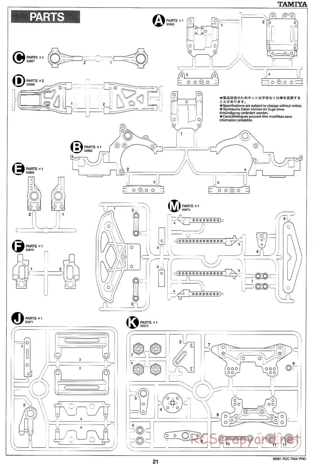 Tamiya - TA-04 Pro Chassis - Manual - Page 21