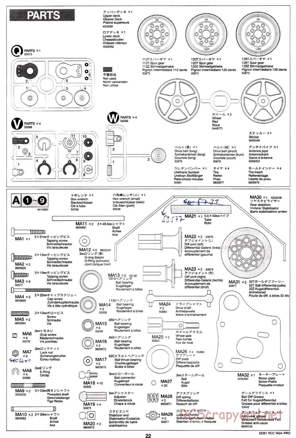 Tamiya - TA-04 Pro Chassis - Manual - Page 22