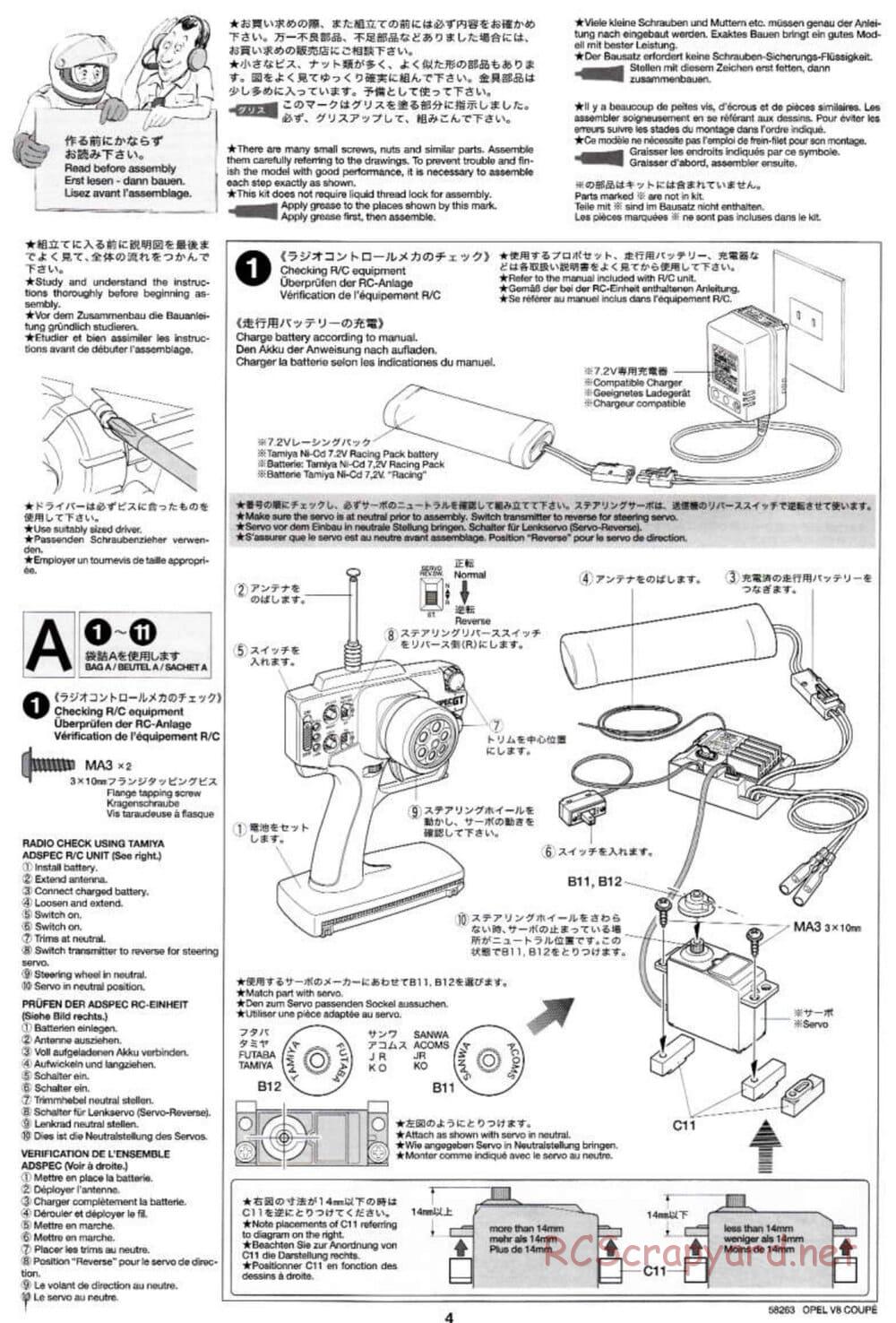 Tamiya - Opel V8 Coupe - TL-01 Chassis - Manual - Page 4
