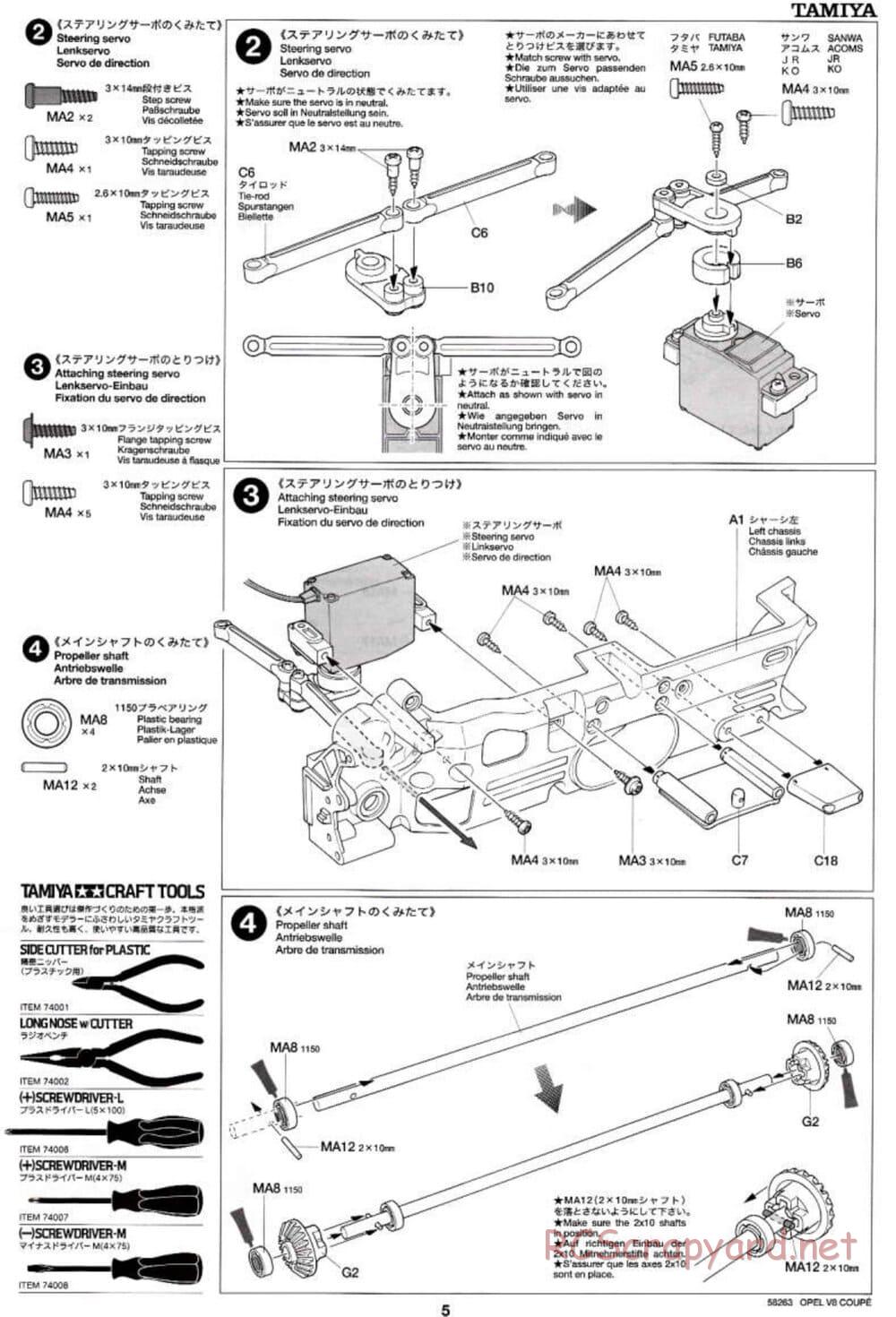 Tamiya - Opel V8 Coupe - TL-01 Chassis - Manual - Page 5
