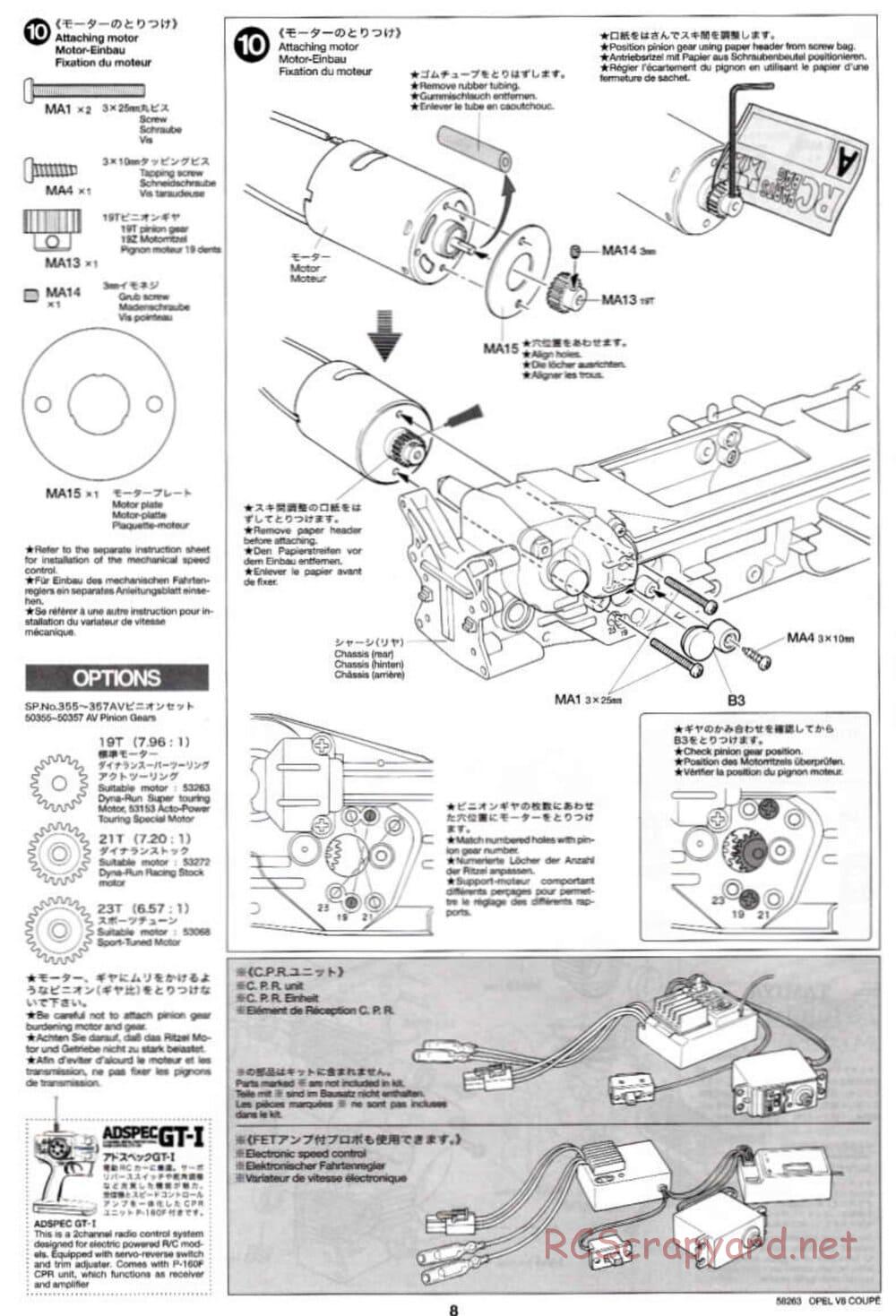 Tamiya - Opel V8 Coupe - TL-01 Chassis - Manual - Page 8