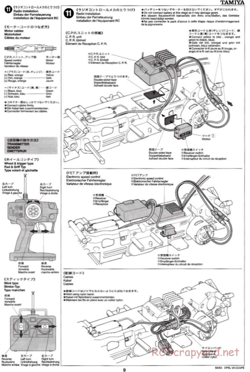 Tamiya - Opel V8 Coupe - TL-01 Chassis - Manual - Page 9