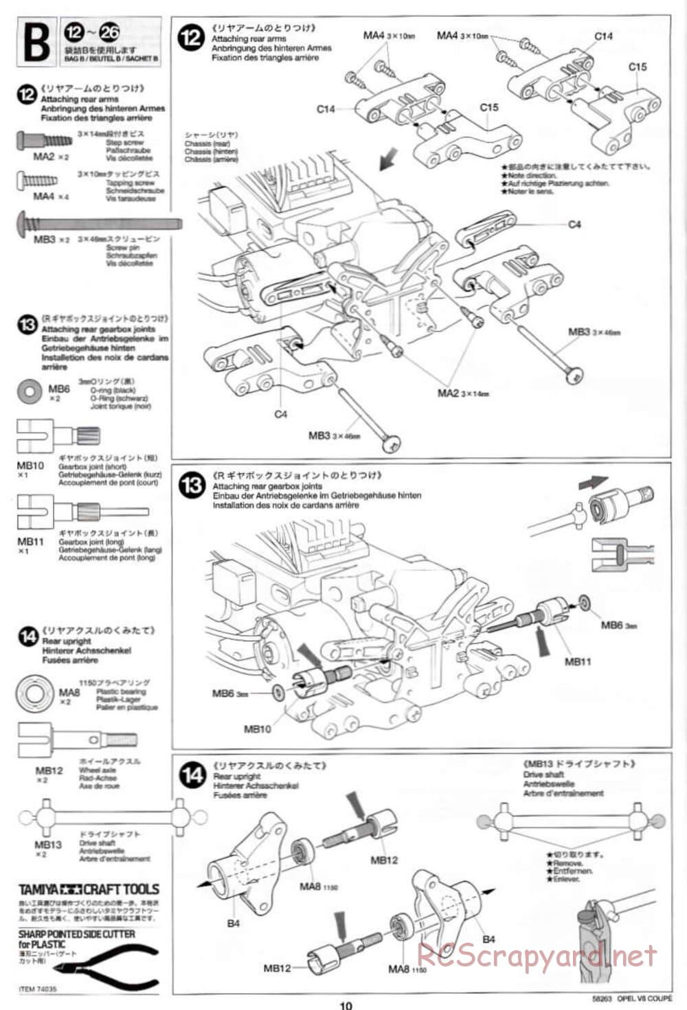 Tamiya - Opel V8 Coupe - TL-01 Chassis - Manual - Page 10