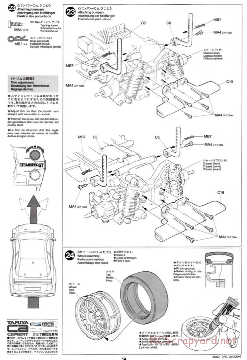 Tamiya - Opel V8 Coupe - TL-01 Chassis - Manual - Page 14