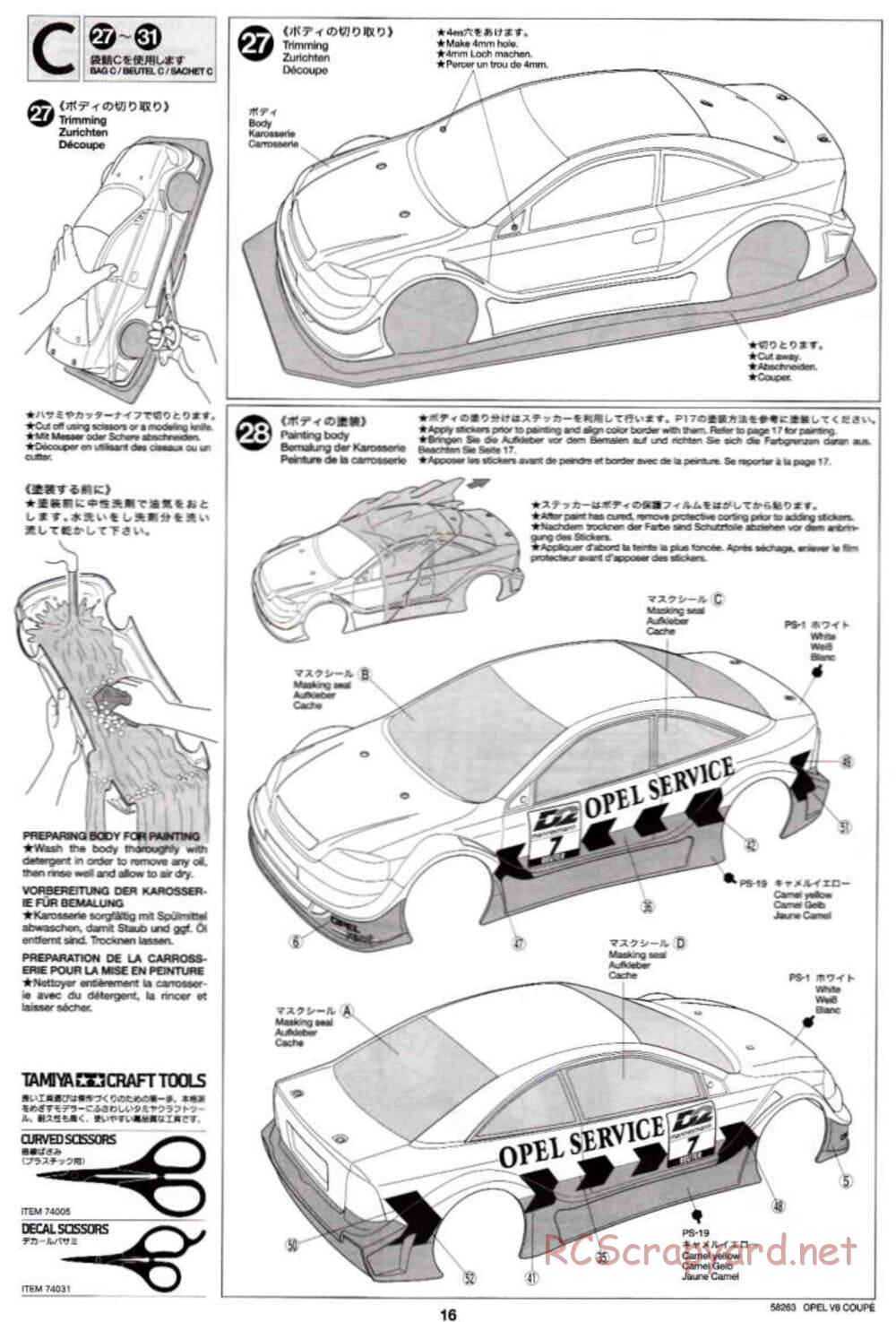 Tamiya - Opel V8 Coupe - TL-01 Chassis - Manual - Page 16