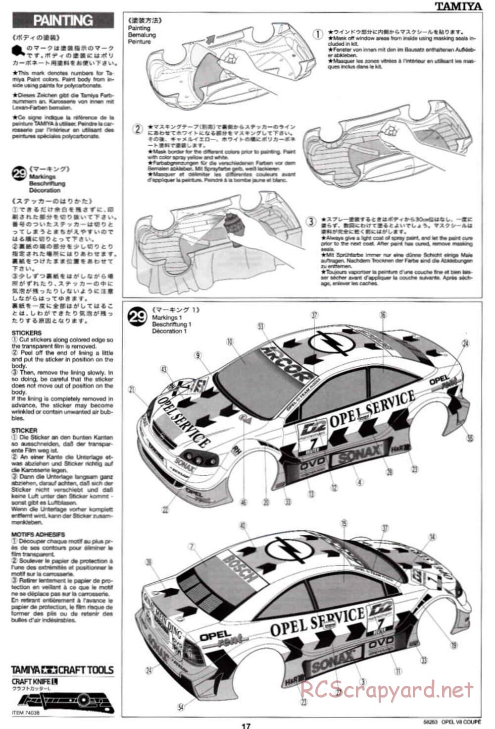 Tamiya - Opel V8 Coupe - TL-01 Chassis - Manual - Page 17