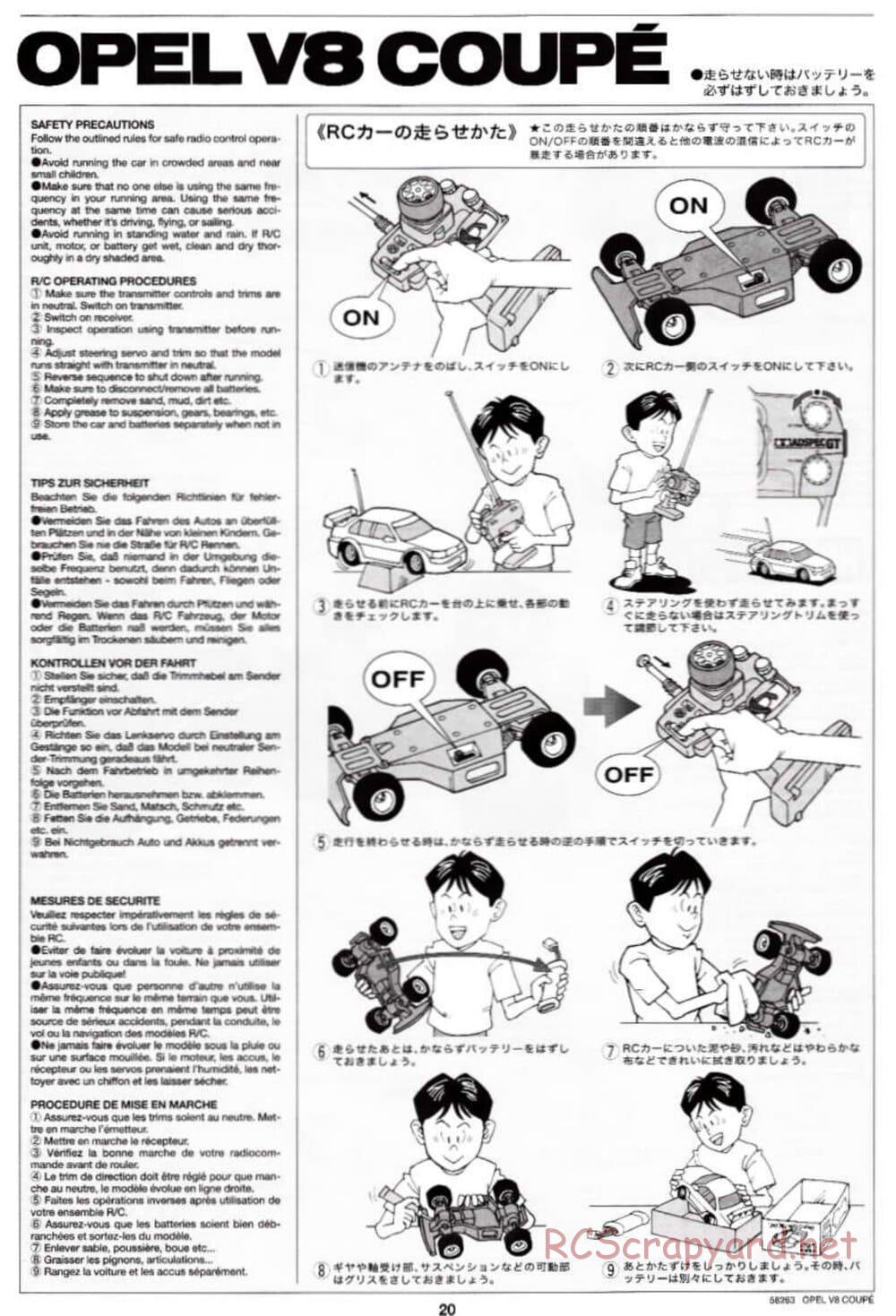 Tamiya - Opel V8 Coupe - TL-01 Chassis - Manual - Page 20