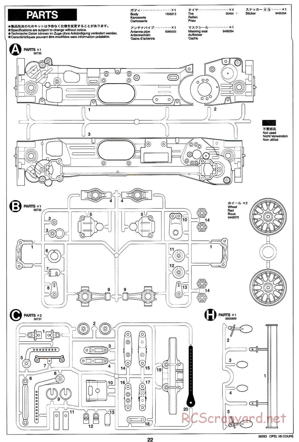 Tamiya - Opel V8 Coupe - TL-01 Chassis - Manual - Page 22