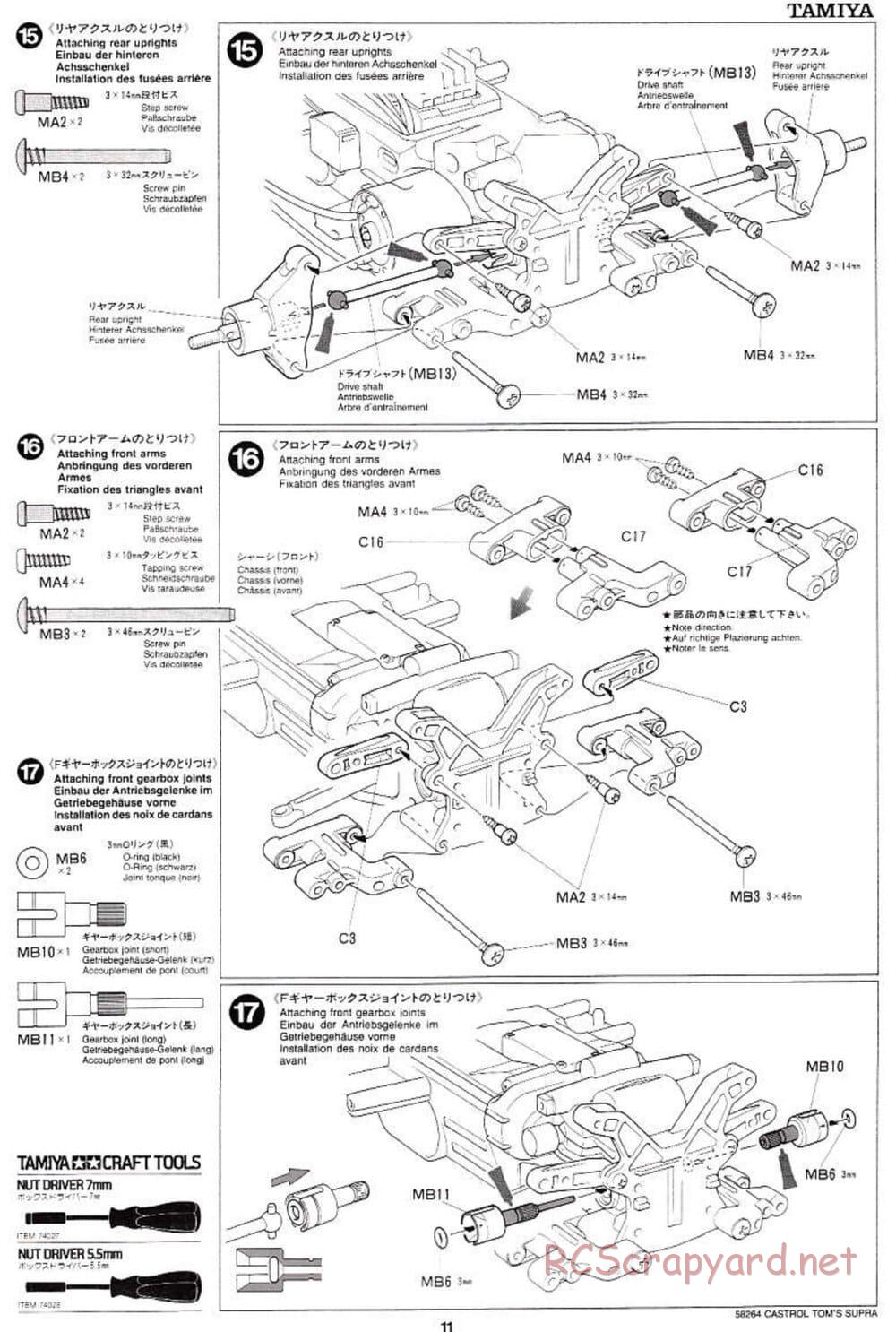 Tamiya - Castrol Tom's Supra 2000 - TL-01 Chassis - Manual - Page 11