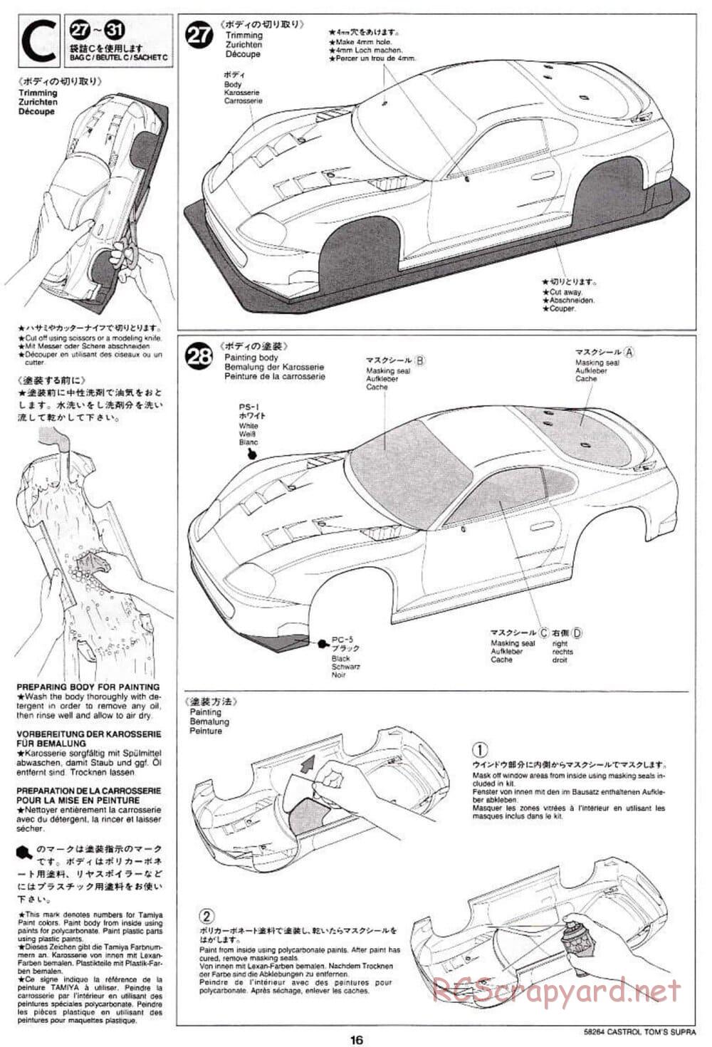Tamiya - Castrol Tom's Supra 2000 - TL-01 Chassis - Manual - Page 16