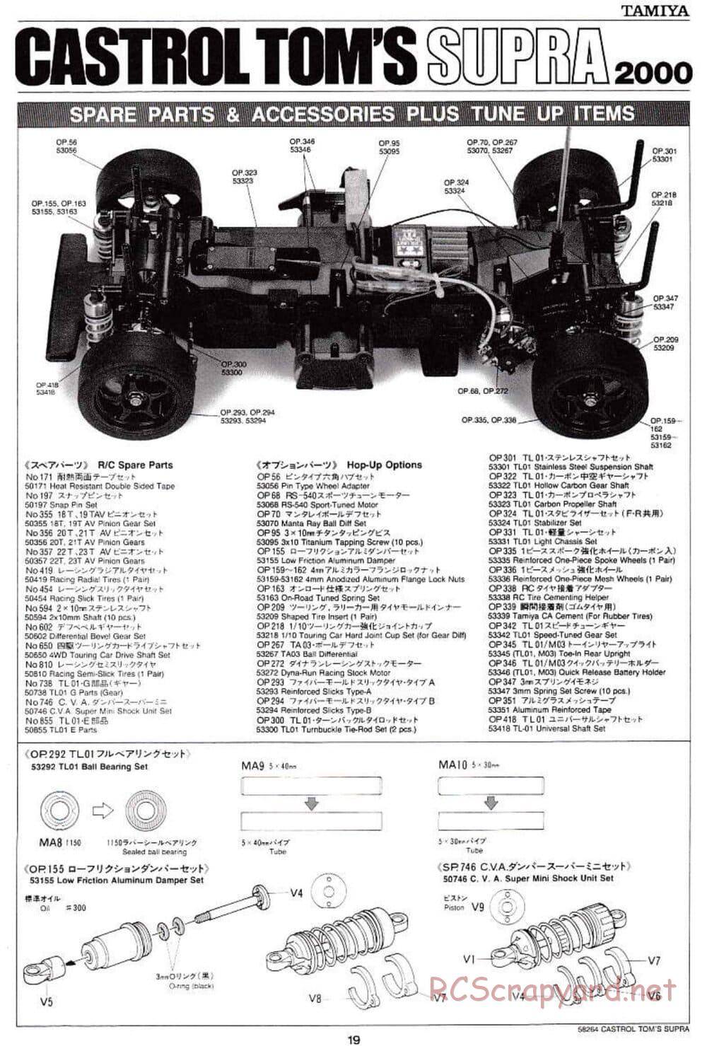 Tamiya - Castrol Tom's Supra 2000 - TL-01 Chassis - Manual - Page 19