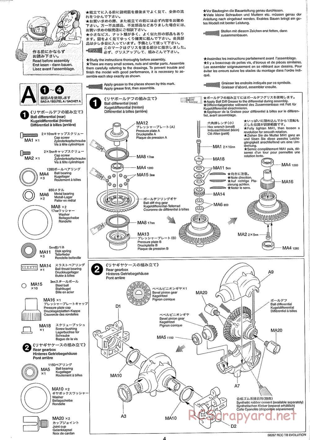 Tamiya - TB Evolution Chassis - Manual - Page 4