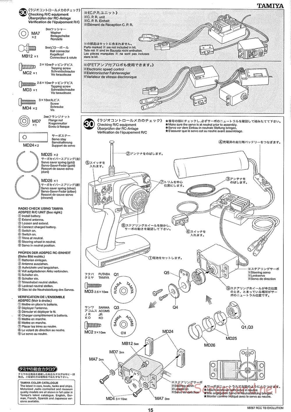Tamiya - TB Evolution Chassis - Manual - Page 15