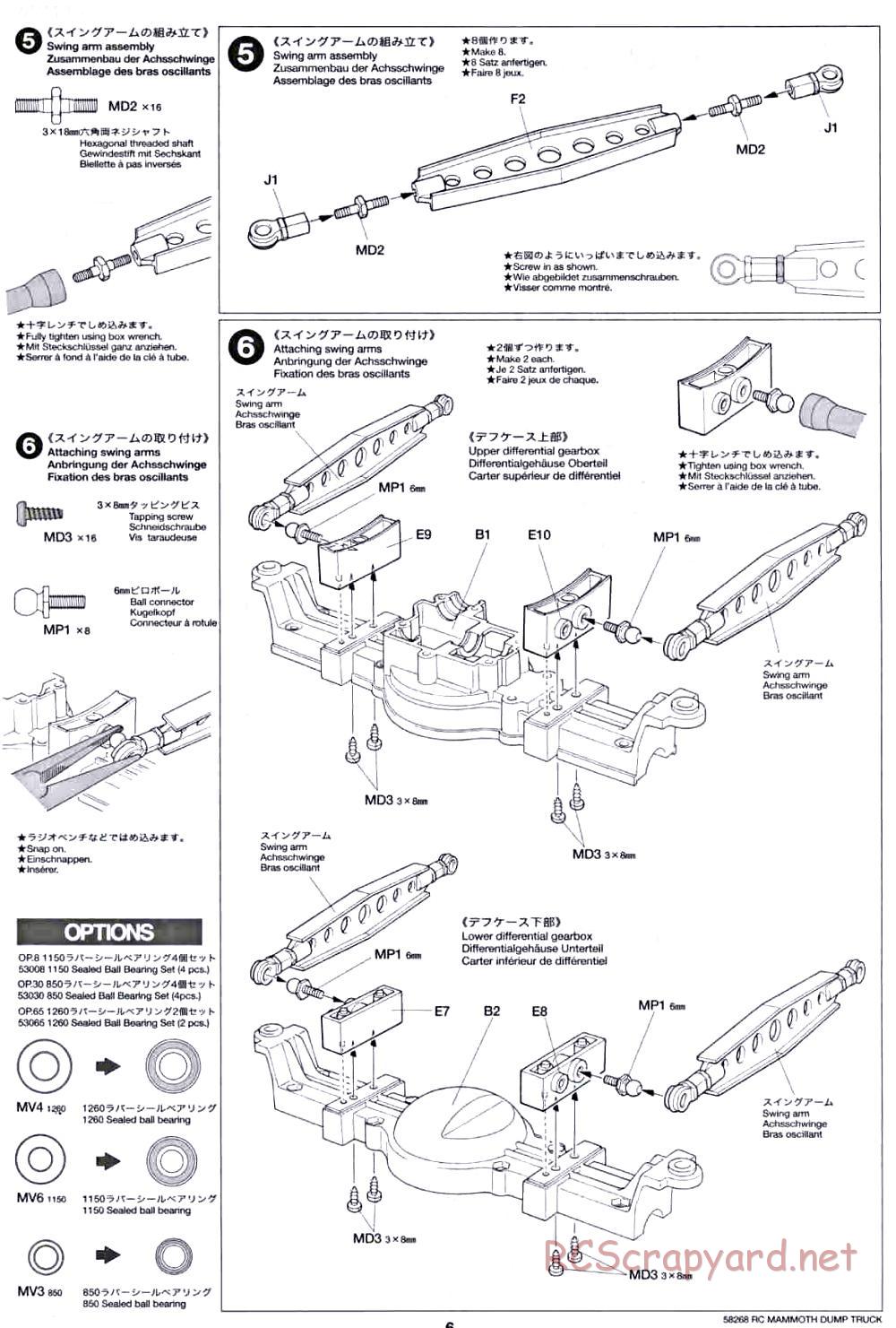 Tamiya - Mammoth Dump Truck Chassis - Manual - Page 6