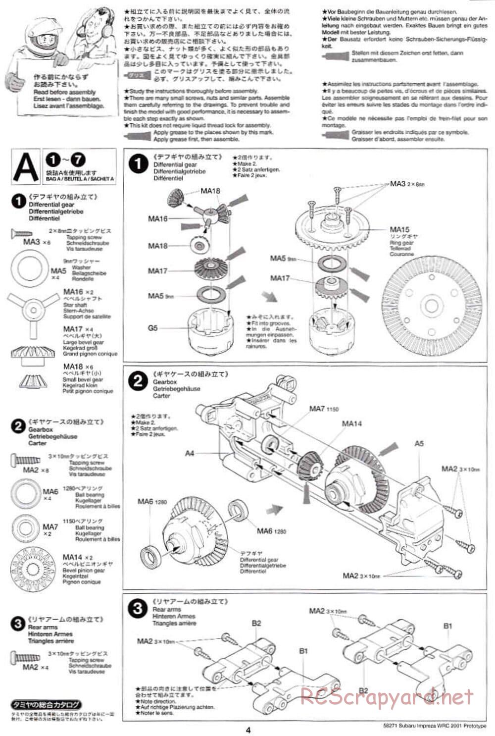 Tamiya - Subaru Impreza WRC 2001 Prototype - TB-01 Chassis - Manual - Page 4