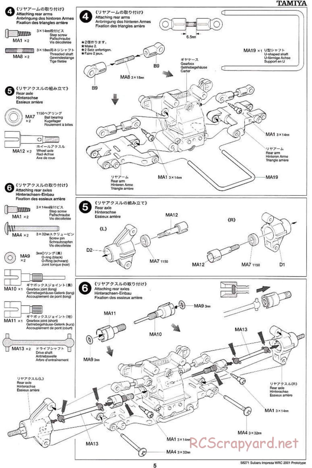Tamiya - Subaru Impreza WRC 2001 Prototype - TB-01 Chassis - Manual - Page 5