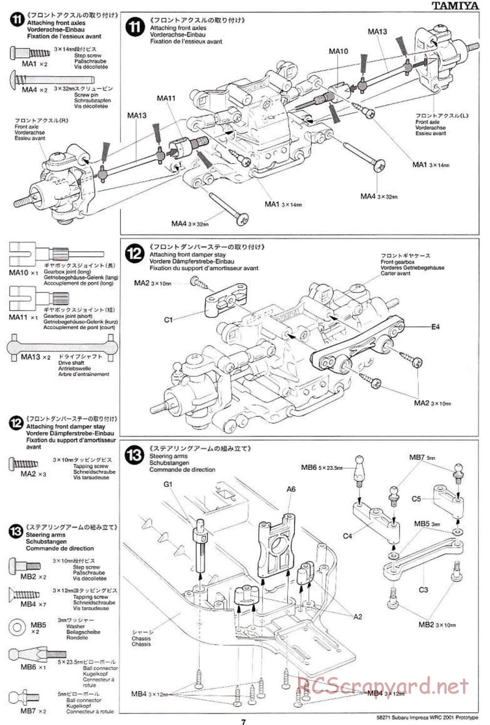 Tamiya - Subaru Impreza WRC 2001 Prototype - TB-01 Chassis - Manual - Page 7