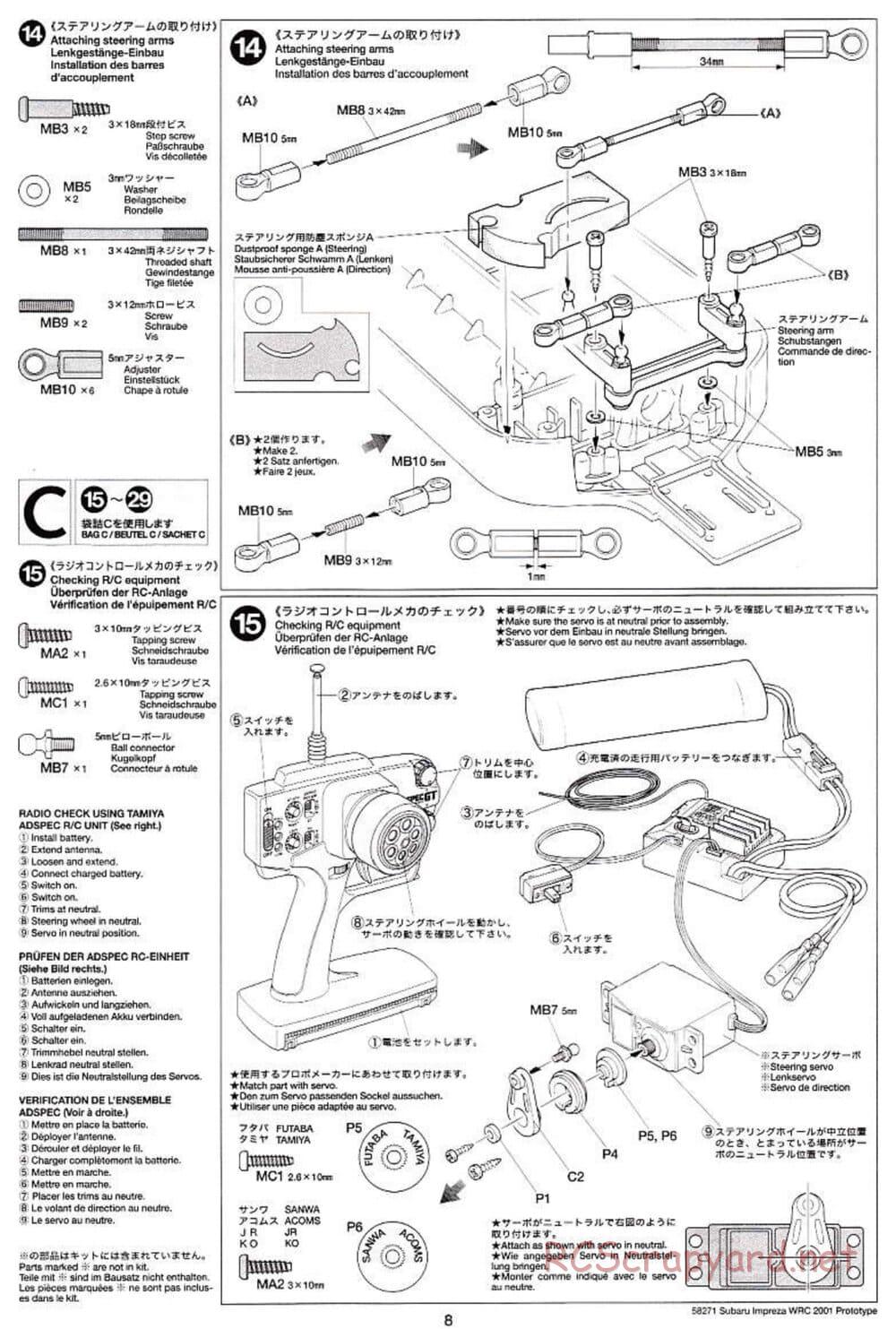 Tamiya - Subaru Impreza WRC 2001 Prototype - TB-01 Chassis - Manual - Page 8