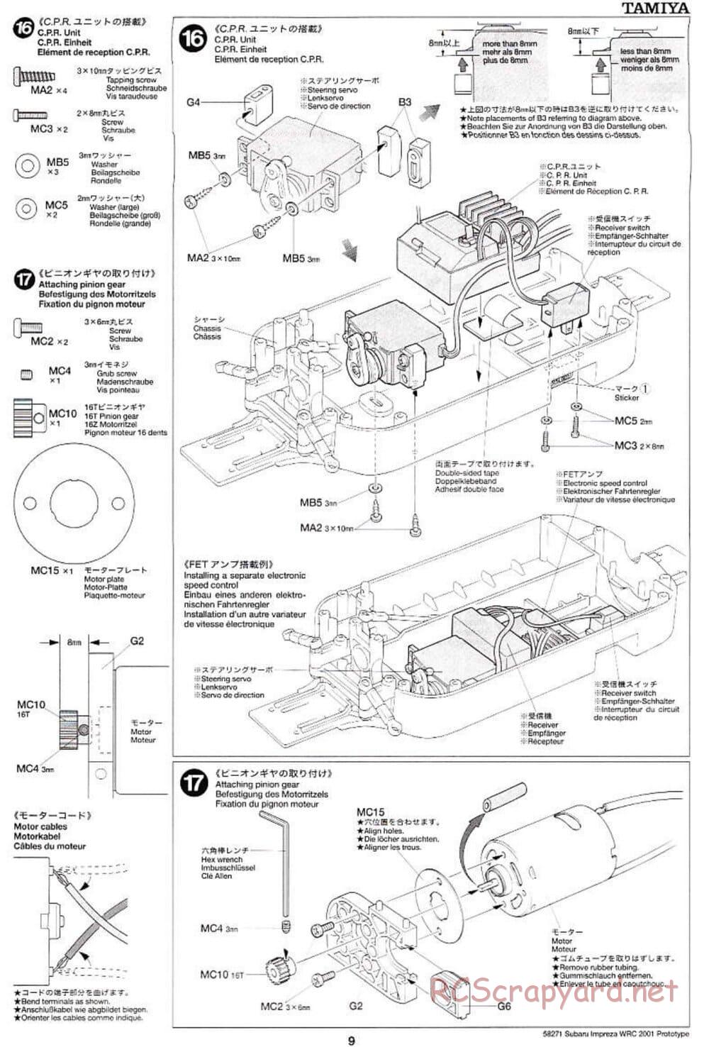 Tamiya - Subaru Impreza WRC 2001 Prototype - TB-01 Chassis - Manual - Page 9