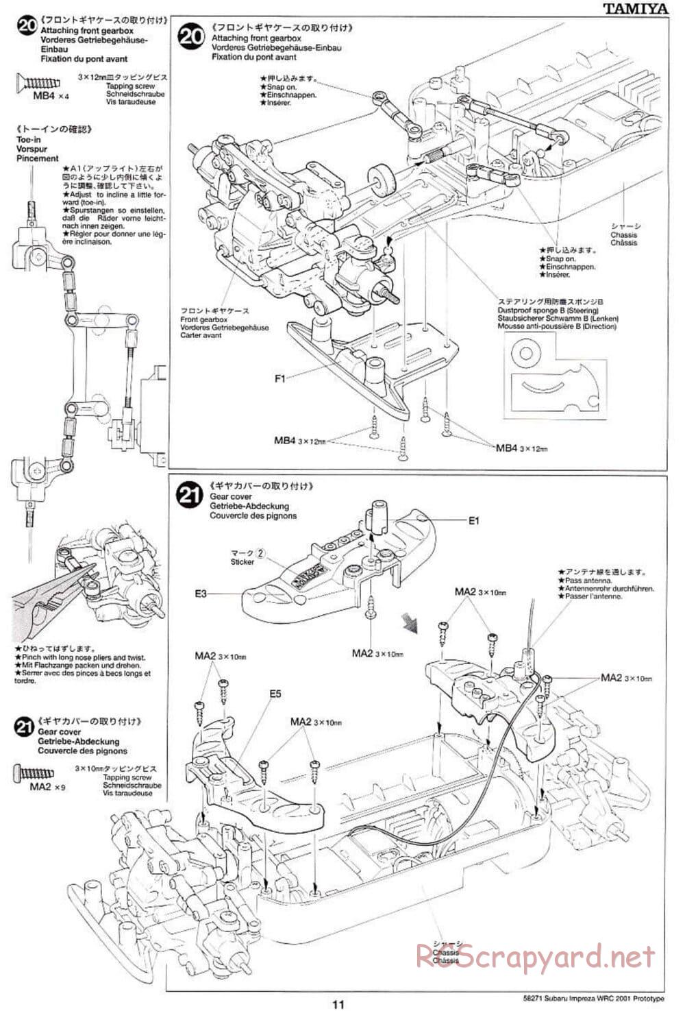 Tamiya - Subaru Impreza WRC 2001 Prototype - TB-01 Chassis - Manual - Page 11