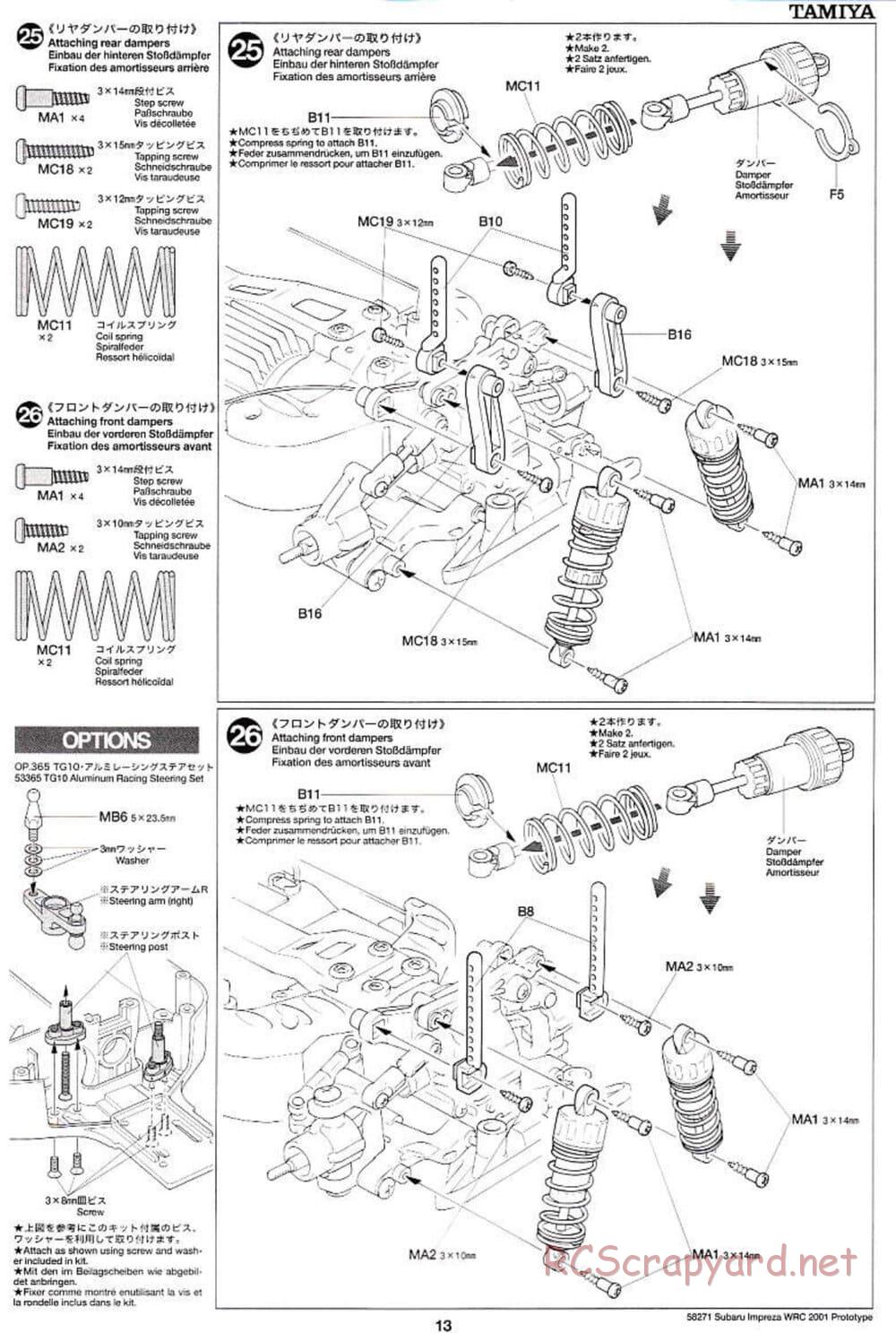 Tamiya - Subaru Impreza WRC 2001 Prototype - TB-01 Chassis - Manual - Page 13