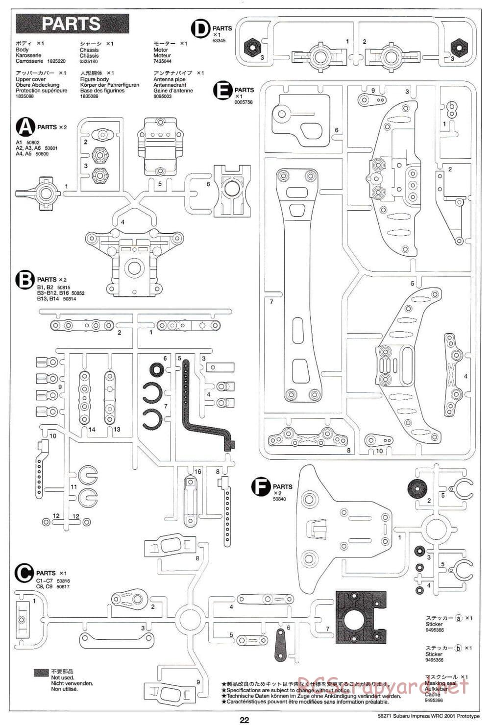 Tamiya - Subaru Impreza WRC 2001 Prototype - TB-01 Chassis - Manual - Page 22