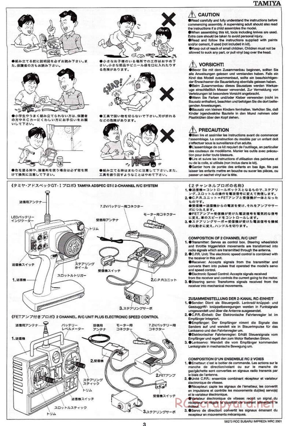 Tamiya - Subaru Impreza WRC 2001 - TL-01 Chassis - Manual - Page 3