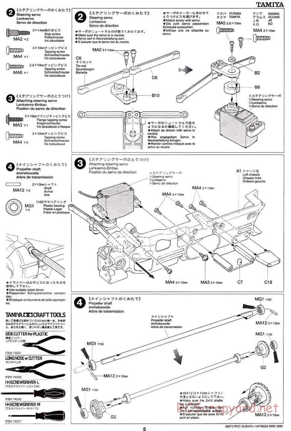 Tamiya - Subaru Impreza WRC 2001 - TL-01 Chassis - Manual - Page 5