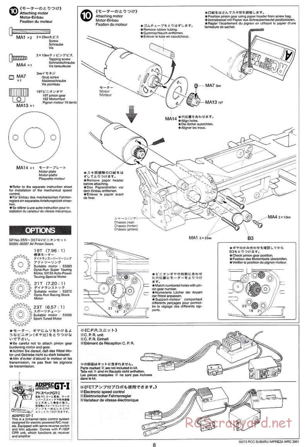 Tamiya - Subaru Impreza WRC 2001 - TL-01 Chassis - Manual - Page 8